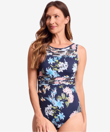 Jantzen Aster Mesh High Neck OP Navy